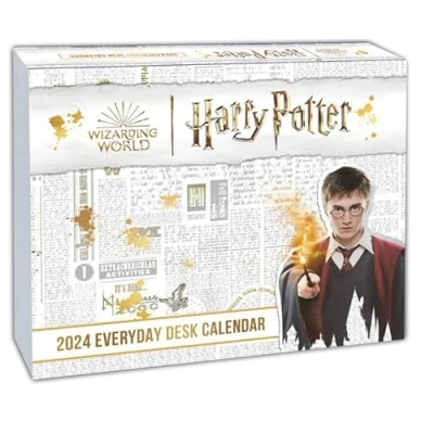 Abbildung von Harry Potter Tagesabreißkalender 2024. Magischer Kalender für jeden Tag mit Zitaten, Bildern und spannenden Details aus der Filmreihe. Tischkalender Fans. Auch zum Aufhängen.