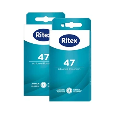 Abbildung von Ritex 47 Kondome, Kleines Kondom, Sicheres Gefühl Durch Festeren Sitz, 16 Stück, Made In Germany