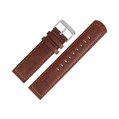 Abbildung von Tommy Hilfiger Uhrenarmband 22mm Leder Braun Genarbt 679301511