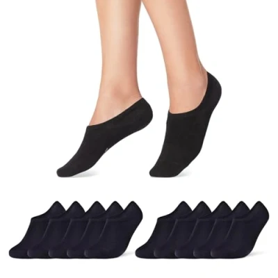 Abbildung von 10 Paar Sneaker Socken Damen Herren Füßlinge Schwarz Weiß Grau Baumwolle 16805 WP (Schwarz 35 38)
