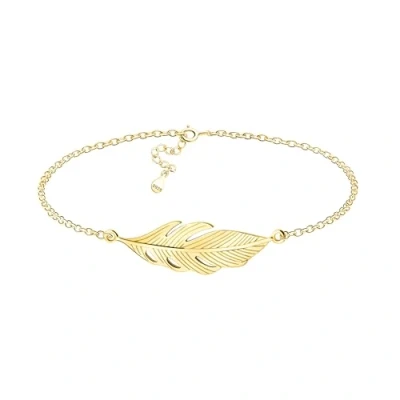Abbildung von Sofia Milani Damen Armband 925 Silber vergoldet/golden Feder Flügel Engel Anhänger B0361