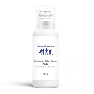 Abbildung von Kolloidales Silber Creme forte aus Apotheken Herstellung doppelte Konzentration hochwertige Qualität bewährte Rezeptur Silbercreme Pestalozzi Apotheke (100 g)