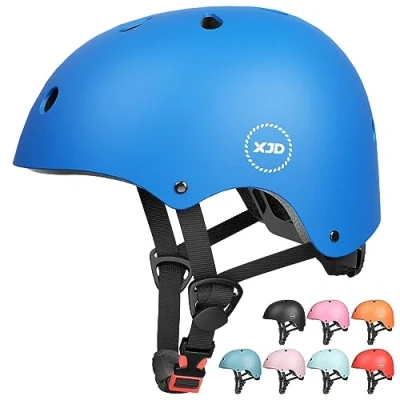 Abbildung von XJD Fahrradhelm Kinder Jugend Kinderhelm Einstellbare Skateboard Helm Skaterhelm für Fahrrad Scooter Roller Kinderfahrradhelm 3 13 Alt Mädchen und Jungen (S: 48 54 cm, Blau)