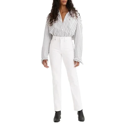 Abbildung von Levi&#039;s 724 HIGH RISE Straight Jeans Slim Fit, Damen, Größe: 31x32, Western white