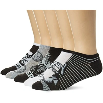 Abbildung von Star Wars Herren Classic 5 Pack No Show Lässige Socken, Farbe: Schwarz, 43 47 EU (5er Pack)