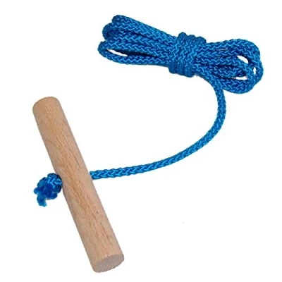 Abbildung von Schlittenseil Zugseil 1,50 mtr. lang mit Buchenholzgriff für Schlitten Bobs Rodel viele Farben lieferbar (blau)