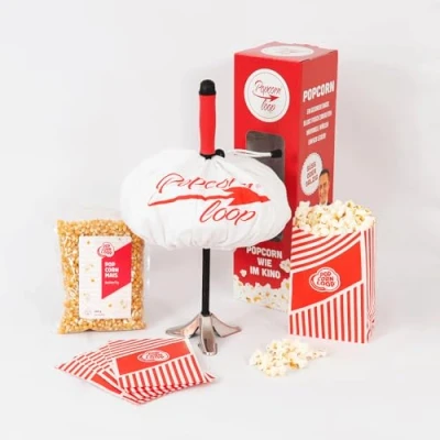 Abbildung von Popcornloop Starter Set Original Popcornmaschine für Popcorn Mais Zuhause Kino Retro Heimkino Popcornmaker Popcornzubereiter Maker