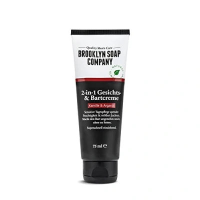 Abbildung von Bartcreme &amp; Gesichtscreme (75 ml) · 2 in 1 Bartpflege der BROOKLYN SOAP COMPANY Alternative zum Bartöl oder Bart Balsam Weicherer 3 Tage weniger Bartjucken ✓