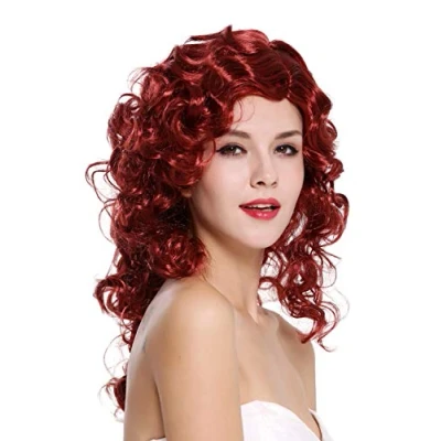 Abbildung von WIG ME UP 0051 ZA14/ZA12 Perücke Damen Karneval Halloween super voluminöse Locken Lockenpracht Mähne Rot gesträhnt lang Femme Fatale