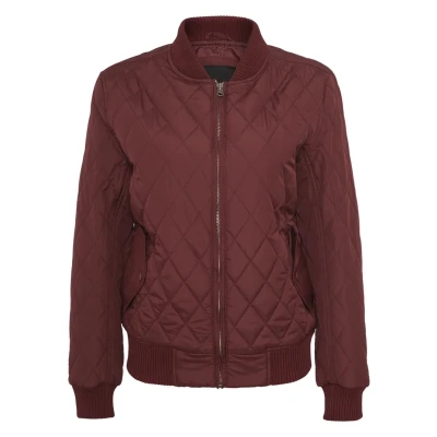 Abbildung von Urban Classics Damen Diamond Quilt Nylon Jacke, Burgundy, L