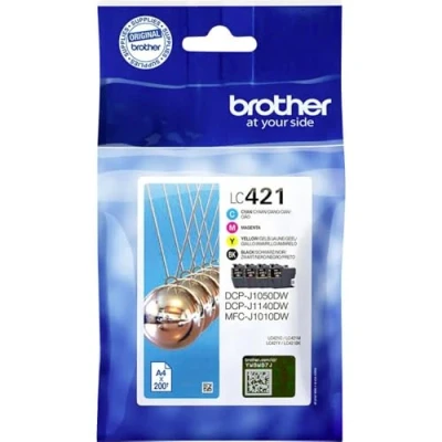 Abbildung von Brother Original LC 421VAL Tintenpatronen Value Pack für DCP J1050DW, J1140DW, MFC J1010DW (bestehend aus 4 Tintenpatronen: Schwarz, Cyan, Magenta, Gelb)