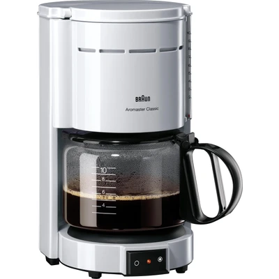 Abbildung von Braun Kaffeemaschine KF 47 WH Filterkaffeemaschine mit Glaskanne für klassischen Filterkaffee, Aromatischer Kaffee dank OptiBrew System, Tropfstopp, Abschaltautomatik, Weiß