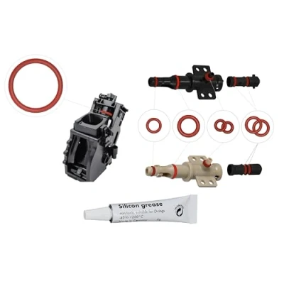Abbildung von 7 x O Ring + 6g Silikonfett Type2, Dichtung Wartungssatz für Supportventil Brühgruppe Auslaufventil passend Phillips Saeco Spidem Gaggia
