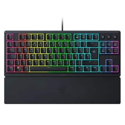Abbildung von Razer Ornata V3 Tenkeyless Kompakte Flache Gaming Tastatur (Mecha Membran Switches, Tastenkappen mit Anti UV Beschichtung, Beleuchtete Separate Medientasten) QWERTZ DE Layout Schwarz