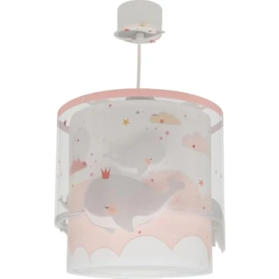 Abbildung von Dalber Lampe kinderzimmer, kinderlampe Pendelleuchte Hängelampe, Deckenleuchte Kinder, Deckenlampe kinderzimmer Whale Dreams Wale Rosa Tiere, 61172S, E27