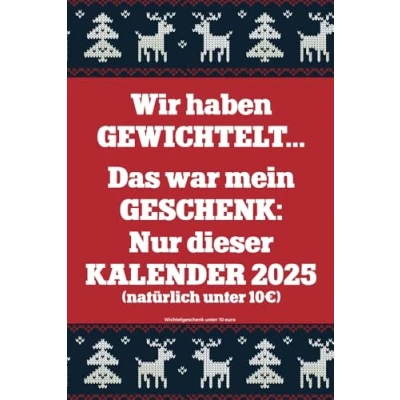 Abbildung von Wichtelgeschenk unter 10 Euro: Jahreskalender Buch ein witziges beim Weihnachtswichteln als wichteln Geschenkidee Frauen die Euro Julklapp abgemacht haben
