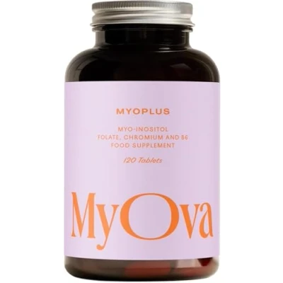 Abbildung von Myoplus Myo Inositol Nahrungsergänzungsmittel bei PCOS 4.000 mg Myoinositol, 200 µg Folsäure &amp; 100 Chrom pro Tagesdosis 120 vegane Kapseln Hergestellt in Großbritannien von MyOva