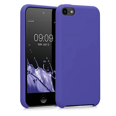 Abbildung von kwmobile Schutzhülle kompatibel mit Apple iPod Touch 6G / 7G (6. und 7.Generation) Hülle Silikon gummiert Cover Case in Blauviolett