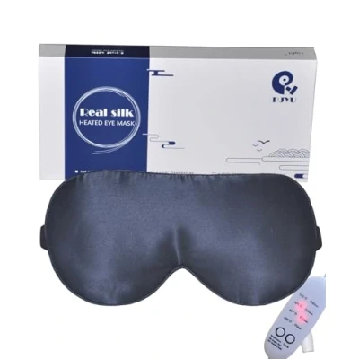 Abbildung von Wärmende Augenmaske, PJYU Elektrisch Beheizbare Maske Seide für Trockene Augen, Geschwollene Blepharitis Behandlung, Linderung der Augenbelastung, Styes Eye und MGD (Navy Blau)