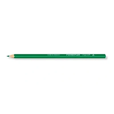 Abbildung von STAEDTLER 157 5 ergo Soft Farbstift, ergonomische Dreikantform, rutschfeste Oberfläche, grün, 12 Stück (1er Pack)