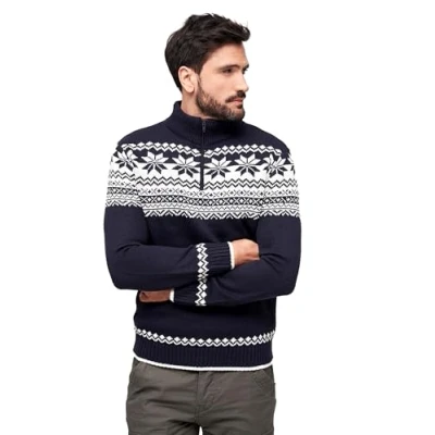 Abbildung von Brandit Troyer Norweger Strickpullover, Herren, Größe: Medium, Navy