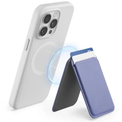 Abbildung von MOFT Magnetische Wallet Kompatibel mit MagSafe, Kartenhalterung Handy Ständer für iPhone 16/15/14/13/12 Serie, MOVAS Veganes Leder Handyhalter 2 Kartenhaltern (Lavender)
