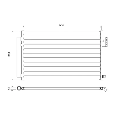 Abbildung von VALEO 822641 Klimakondensator mit Trockner Aluminium 362 FIAT: Tipo Estate, 500L, Saloon