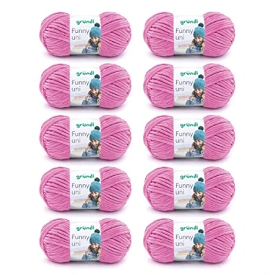 Abbildung von Gründl Funny uni Strick &amp; Häkelgarn (samtartiges Chenille Garn aus 100 % Polyester, 10 x g / 120 m, Nadelstärke: 5 6), Fuchsia