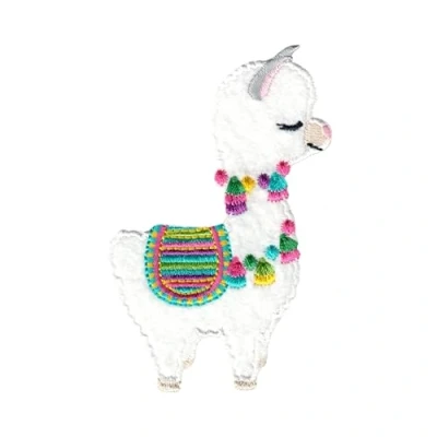 Abbildung von PatchMommy Lama Patch Aufnäher Applikation zum Aufbügeln Bügelbild für Kleidung Jeans Jacken Kinder Baby