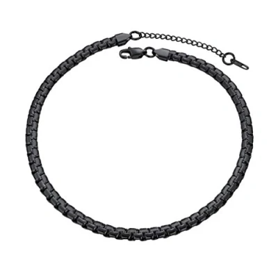 Abbildung von PROSTEEL Herren Biker Punk Rock Halskette 6mm breit massiv Erbskette 55cm/22 schwarz Metall plattiert platte Venezianierkette Gliederkette für Männer Jungen,