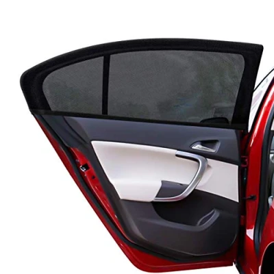 Abbildung von PHYLES Sonnenschutz Auto Baby 2 Stück mit UV Schutz für Schützt Mitfahrer Kinder Erwachsene Haustiere, Selbsthaftende Universal Heckscheibe (schwarz)