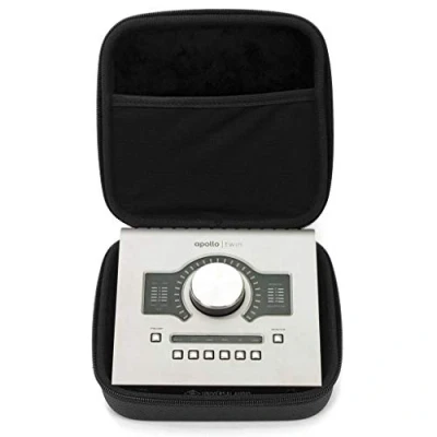 Abbildung von Analog Cases Glide Case für Universal Audio Apollo Twin oder vergleichbare Interfaces (Transporttasche aus langlebigem, geformtem Eva/Nylon, mit robustem Gummitragegriff), Schwarz, NA