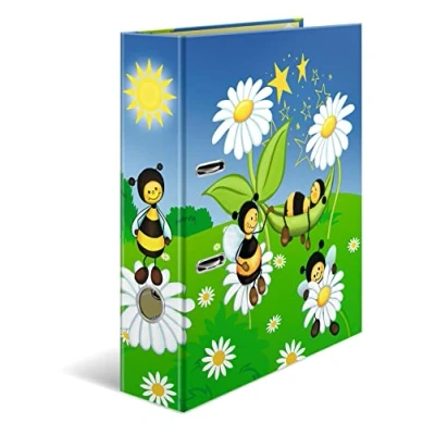 Abbildung von HERMA Ordner A4 Bienen, 7 cm breit, Ringordner mit Kindergarten Motiv, bunter Aktenordner Innendruck für Jungen, Mädchen und Kinder