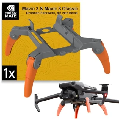 Abbildung von Drohnen Fahrwerk, 1 Set, kompatibel mit DJI Mavic 3, 3 Classic, Landebeine schützen Gimbal und Unterboden, Unterbau für sanftes Landen, Drohne Beine Landung, Landegestell, Landefüße