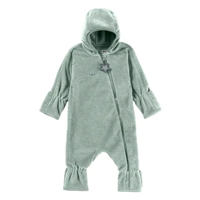 Abbildung von Sterntaler Baby Overall Fleece Unisex Jumpsuit aus Microfleece Stickerei, Reißverschluss, sowie Hand und Fußstulpen steingrün, 74