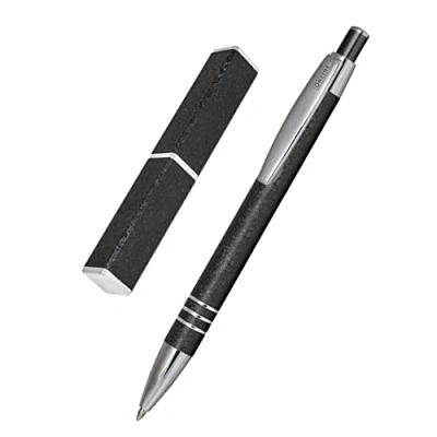 Abbildung von Online 43030 Kugelschreiber Graphite, edler Metall Kugelschreiber, Druckkugelschreiber aus Aluminium, auswechselbare Mine, Schreibfarbe schwarz, Geschenk Idee, Schwarz