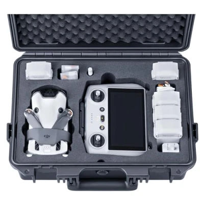 Abbildung von Lykus Titan MM410 Wasserdicht Tasche/Koffer/Case für DJI Mini 4 Pro/Mini 3/Pro und RC 2/RC/RC N2/N1, Unterstützung 7 Akkus Gurt [NUR Koffer]