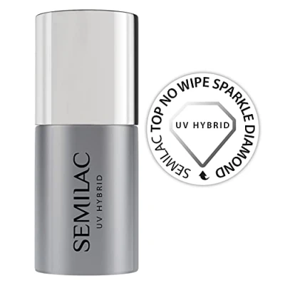 Abbildung von Semilac TOP NO WIPE Sparkle Diamond FOR UV GEL Polishes Nagellack, Größe: 7 ml,