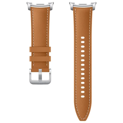 Abbildung von Original Hybrid Vegan Leather Band für das Galaxy Watch 8 S/M/L Camel Armband Kunstleder Samsung Originele Braun