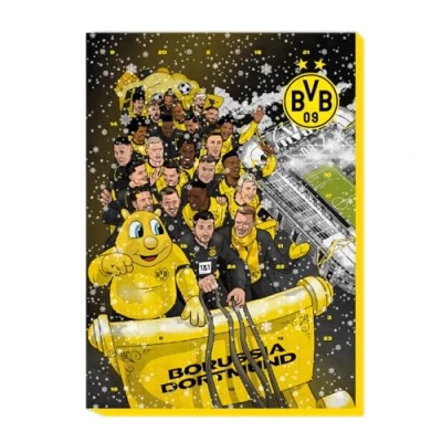 Abbildung von Borussia Dortmund Unisex Erwachsene BVB Comic Adventskalender 2024, schwarzgelb, 43 x 30 cm