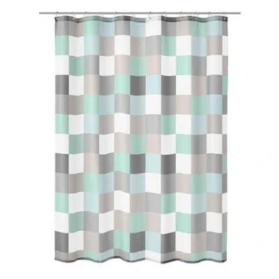 Abbildung von Kleine Wolke Duschvorhang Check, 180x200 cm, blau, Mare