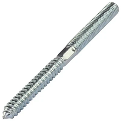 Abbildung von AERZETIX C44770 Satz von 10 schraube mit doppelgewinde stockschrauben stehbolzen für schraubstift metall holz oder ohne dübel Ø10x120mm aus verzinktem stahl farbe silber