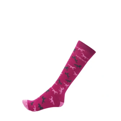 Abbildung von Horka Socken Riding Horses Fuchsia L