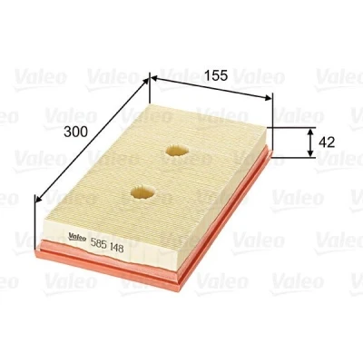 Abbildung von VALEO 585148 Luftfilter 42 156 300 Filtereinsatz VOLKSWAGEN: Passat B6 Saloon, Eos, Golf 5, AUDI: A3 Sportback, Hatchback, SKODA: Octavia 2 Combi