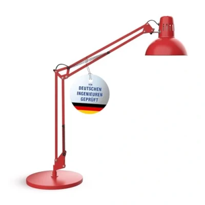 Abbildung von Maul LED Schreibtischlampe MAULstudy Verstellbare Stehlampe mit Gelenkarm für Büro, Arbeitszimmer und Schreibtisch Elegante Bürolampe aus Metall Exklusive Leuchtmittel Rot