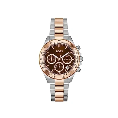 Abbildung von BOSS Multi Zifferblatt Quarz Uhr für Damen mit Zweifarbiges Edelstahlarmband 1502617