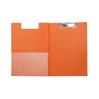 Abbildung von MAUL Schreibmappe A4 Mappe aus Pappe mit Folienüberzug zum Zuklappen Dokumentenmappe Fach für Papier Praktische Dokumententasche Aufhängen Aktenmappe Büro Orange