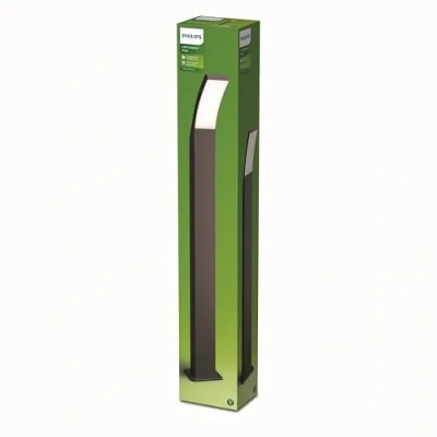 Abbildung von PHILIPS Outdoor Splay LED Sockelleuchte, 12W, Anthrazit, warmweißes Licht 2.700K, IP44 Schutzklasse, integriertes Leuchtmittel