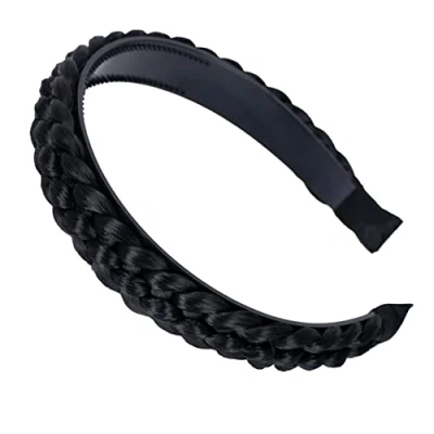 Abbildung von CAISHA Haarreifen Zopf Geflochten Haarteil Haarband Kopfschmuck Haarschmuck Schwarz HR1