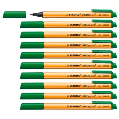 Abbildung von Umweltfreundlicher Filzschreiber STABILO GREENpoint 10er Pack grün